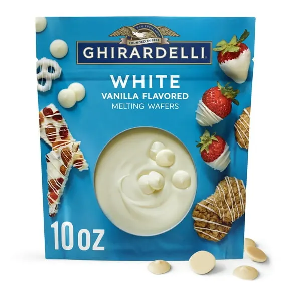 GHIRARDELLI White Vanilla Flavored Melting Wafers, 10 oz Bag