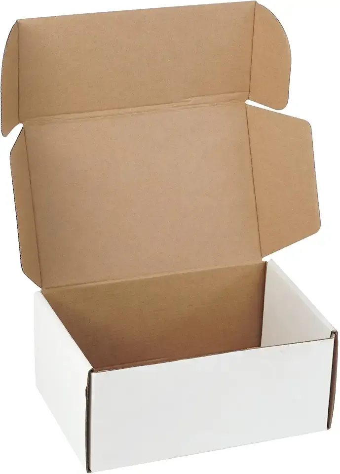 9"x6"x4" Shipping Boxes Set of 5, White Corrugated Cardboard Box Literature Mailer
