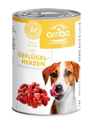 arriba mit Geflügelherzen für Hunde 6 x 400 g