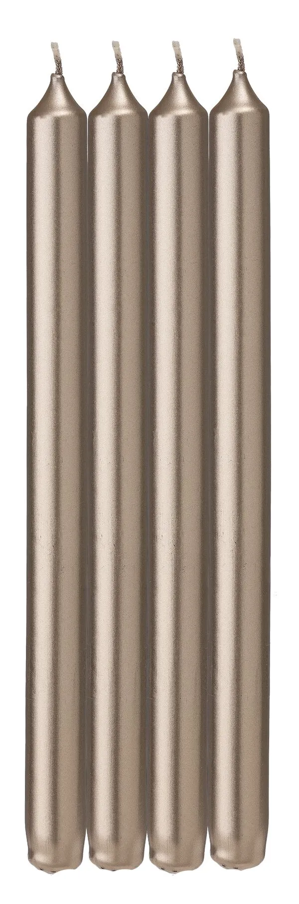 lange huishoudkaarsen Ø2.2x29 champagne - 4 stuks