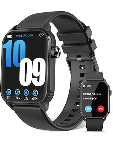 DIVOAZBVO Smart Watch for Men, 120+ Sports Modes Smartwatch with 1.83" HD Touchsreen, Sleep Monitor, IP67 Waterproof, Bluetooth Call & Music Control Fitness Watch for iPhone/Android Black