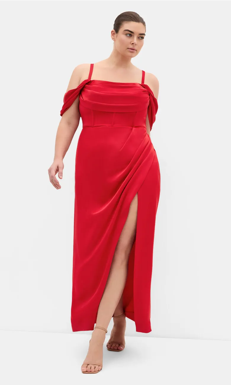 Forbidden Love Maxi Dress - red