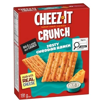 Crunch, Zesty Cheddar Ranch Flavor, Baked Snack Crackers