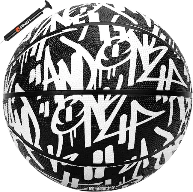 AND1 Fantom Graffiti Rubber Basketball - Streetball for Indoor and Outdoor Use, Deep Channel Construction and Durability