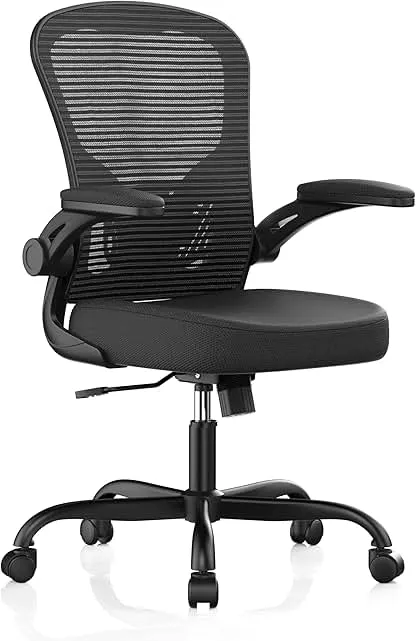 Office Chair, Ergonomic Desk Chairs 330LBS Capacity High Back Mesh Computer Chair with Flip-up Armrests, Comfy Work Chair with Adjustable Lumbar Support, Rolling Chair Office Chair, Ergonomic Desk Chairs 330LBS Capacity High…