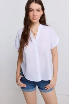 Blusa cuello mao volantitos