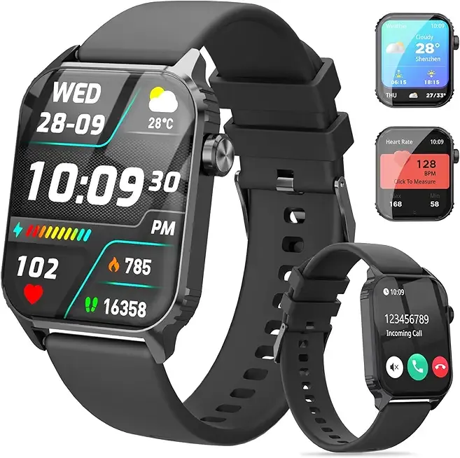 Smart Watch for Men, 120 Sports Modes Smartwatch with 1.83" HD Touchsreen, IP67 Waterproof, Sleep Monitor, Bluetooth Call & Music Control Fitness Watch for Android/iPhone (Black)