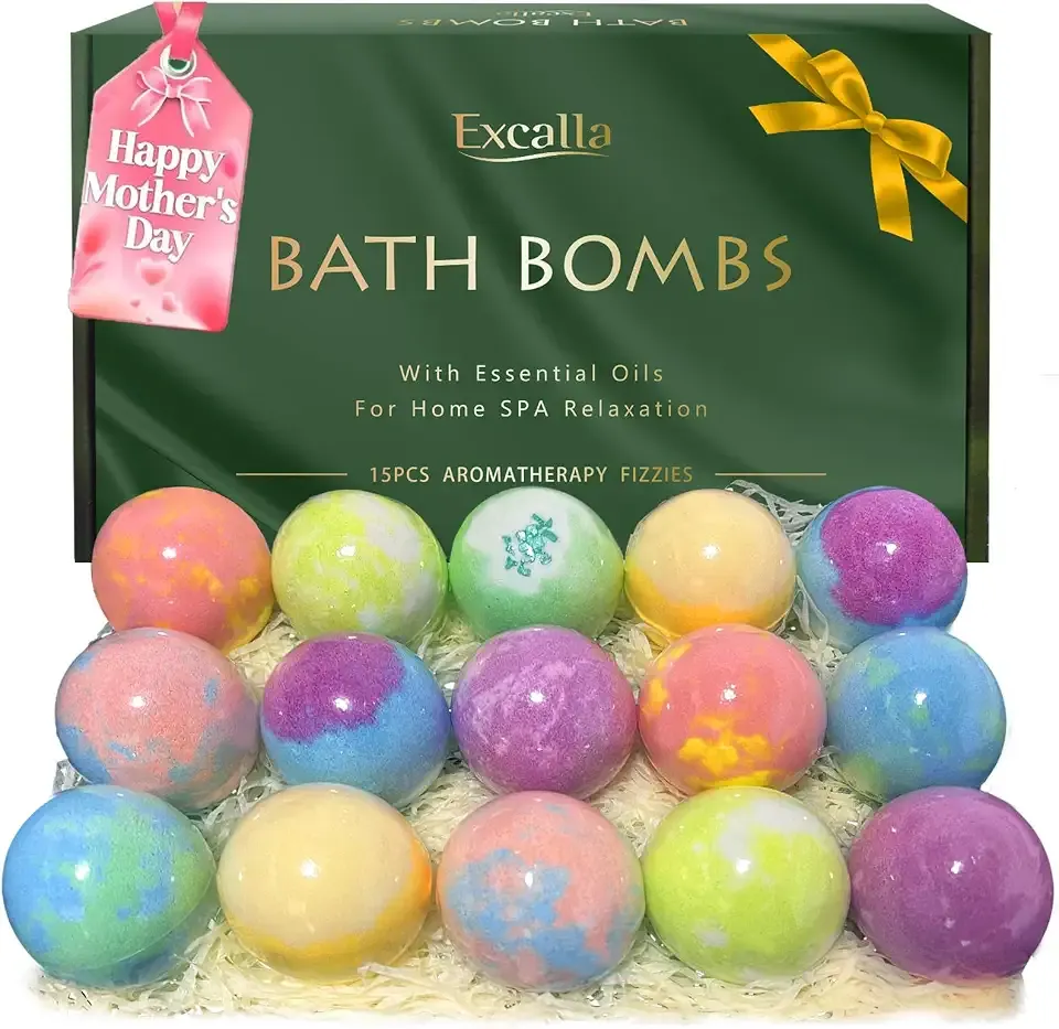 Bath Bombs for Women Gift Set, 15 Pcs Handmade Bubble Bathbombs, Shea & Coco Butter Dry Skin Moisturize, SPA Relaxing Gifts for Women & Men, Her, Girls, Wife, Birthday