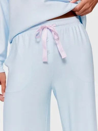 Blue Marle Wide Leg Plush Pj Pant