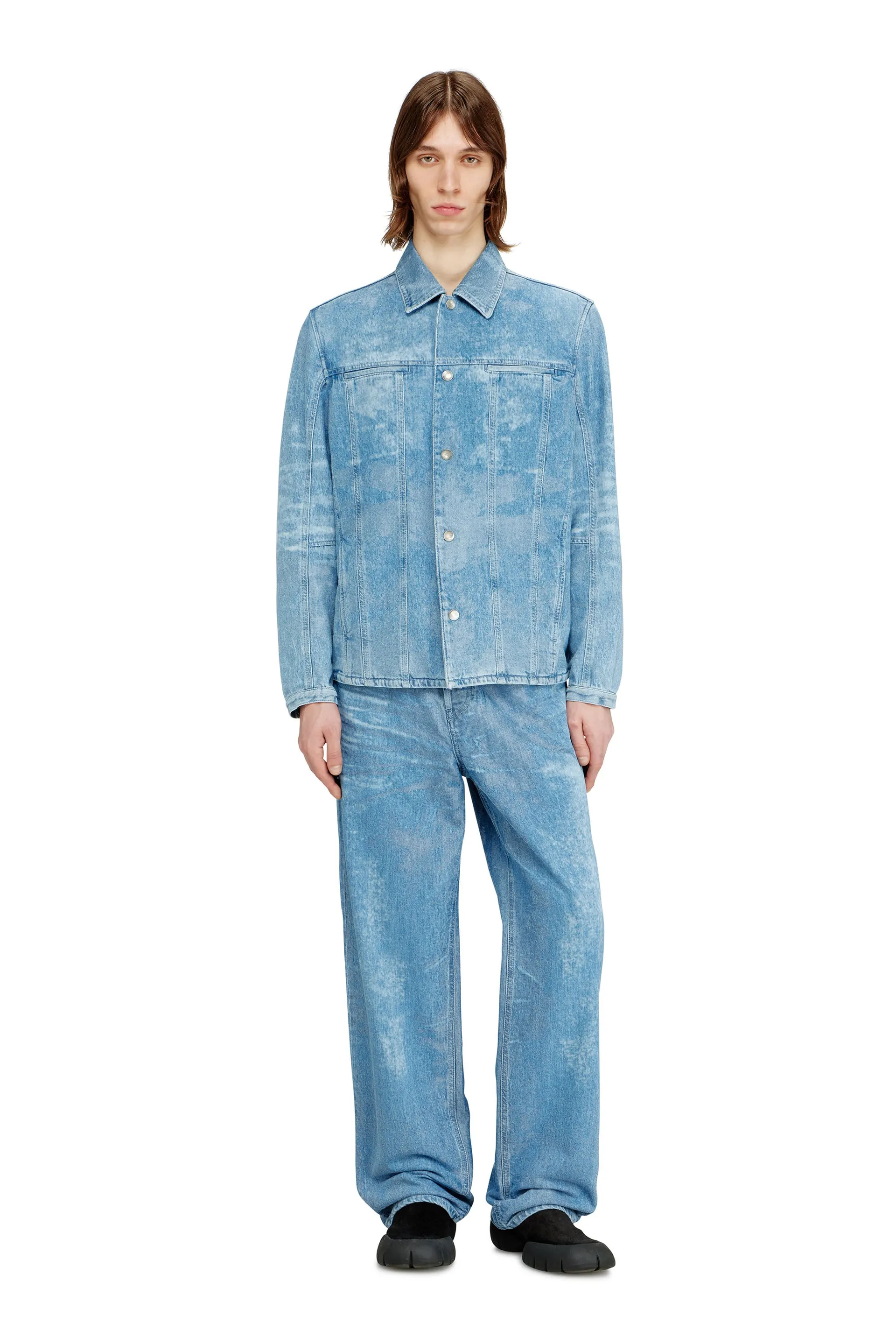 Jacket in satin denim