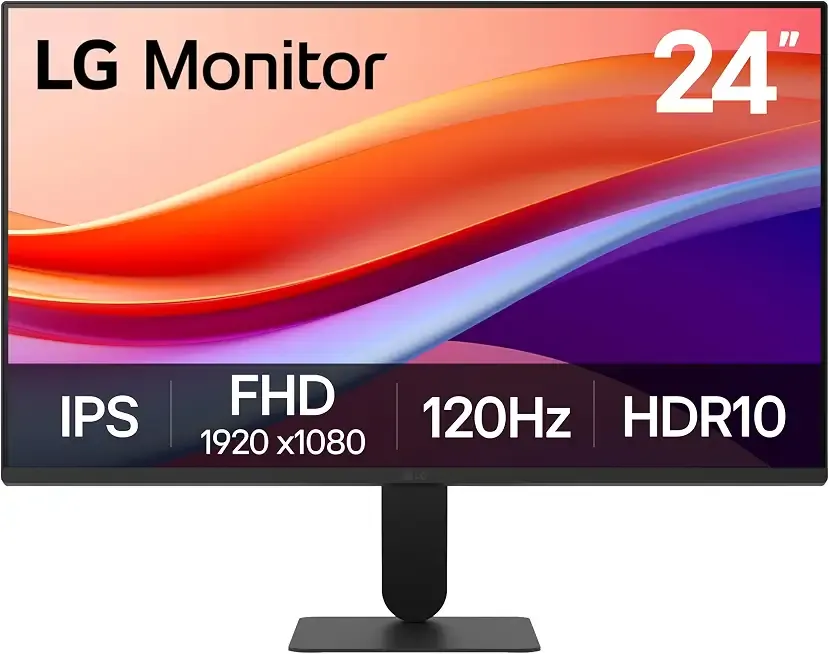 24U411A-B 24-inch Full HD (1920 x 1080) IPS Computer Monitor, 120Hz, HDR10, Reader Mode, Flicker Safe, HDMI, Slim Stand Base, Black