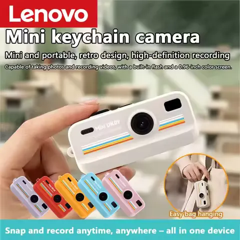Lenovo 16x Zoom 2K HD Mini Digital Camera: Retro CCD Portable Perfect for Vlogging Keychain Camera Student-Friendly With flash
