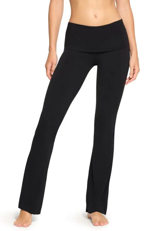 Stretch Cotton Jersey Foldover Pants