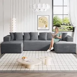 Onemmlion 131"" Modular Sectional Couch, Luxury Comfy Sectional Couches For Living R...