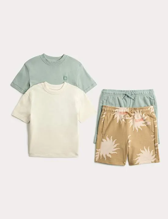 2-tlg. Outfit mit hohem Baumwollanteil, bestehend aus Oberteil und Hose (2–8 J.)