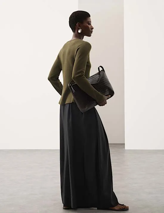 Textured Peplum Cardigan