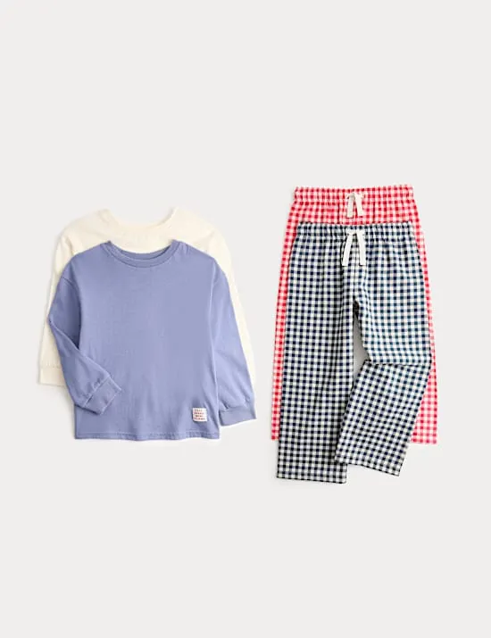 2er-Pack Schlafanzüge aus reiner Baumwolle mit Gingham-Muster für Kinder (1–8 J.)
