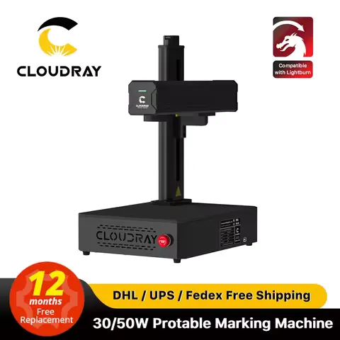 Cloudray 30/50/60W Fiber Marking Machine Protable for DIY Jewelry Gold Silver Bracelet Metal Cutting Laser Engraving Machine