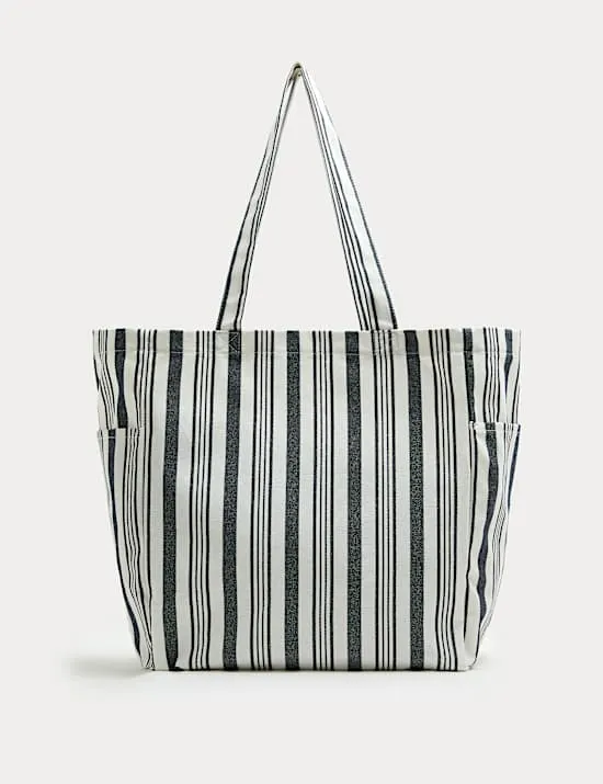 Canvas Striped Shopper