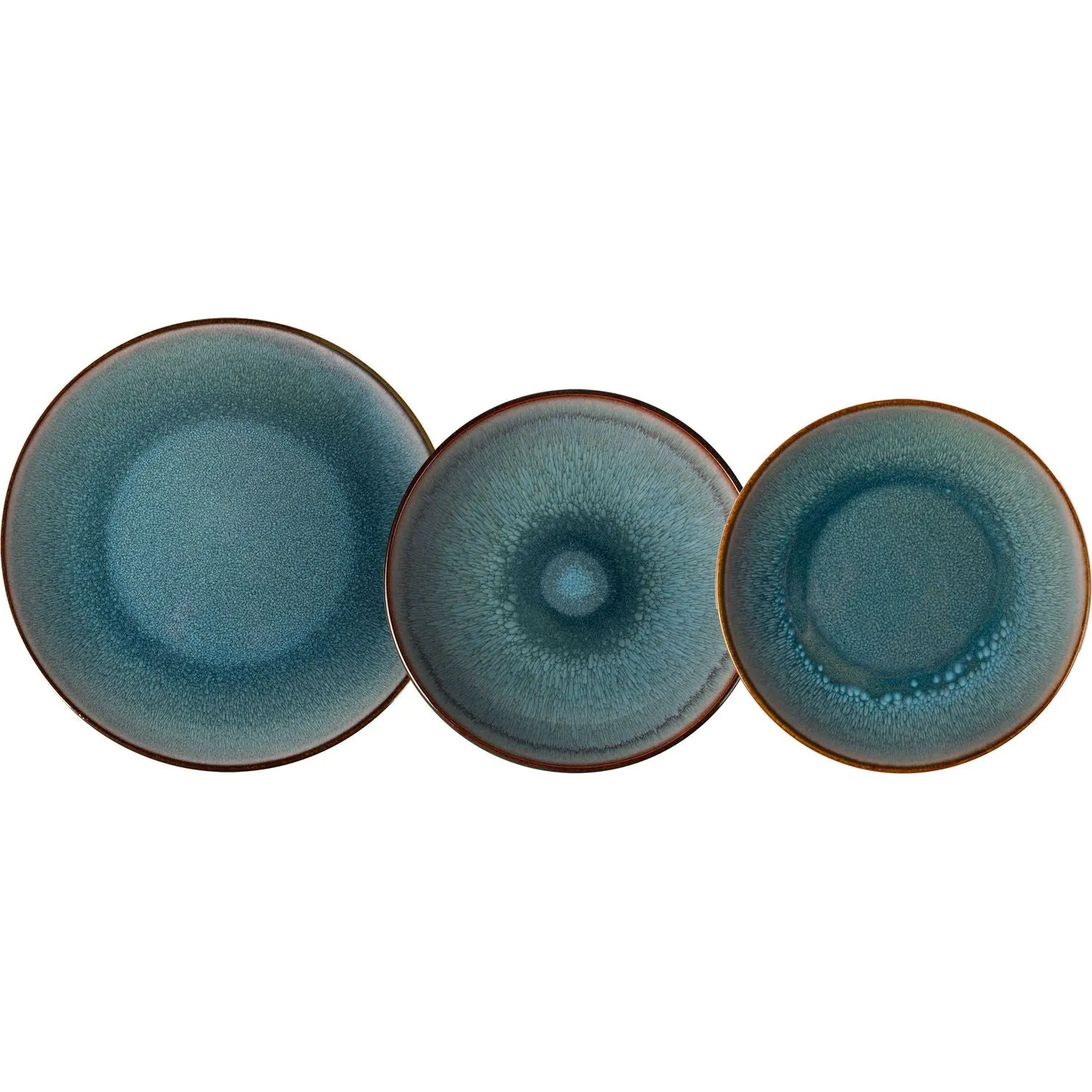 Servizio di piatti in stoneware Haruki Reactive Blue 18 pezzi