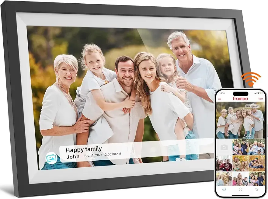 Digital Photo Frame,10.1 Inch Frameo Digital Picture Frame, 1280x800 IPS LCD Touch Screen,Auto-Rotate,16GB, Supports SD Cards,Share Moments Instantly via Frameo App from Anywhere,Gifts for Your Loves