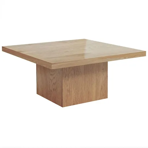 Square Coffee Table, Center Table, Natural Wood