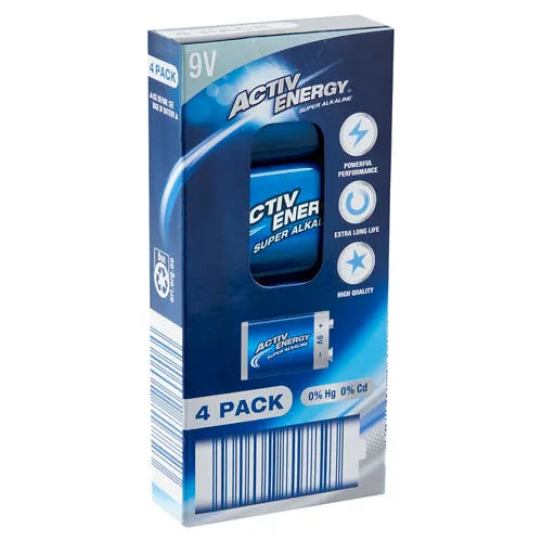 9V Batteries 4 Pack