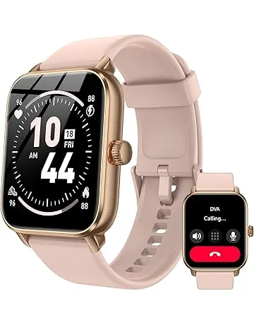 Smart Watches for Men Women, 1.85" HD Touch Screen Fitness Tracker with Bluetooth Calling & Alexa, IP68 Waterproof, 120 Sports Modes, Heart Rate Sleep Monitor, 7 Days Battery for iOS Android (Pink)