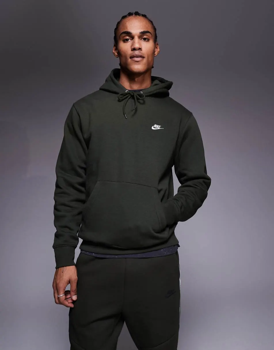 Nike Club hoodie in dark green