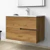 Mueble de baño con lavabo Alda teca natural 80x45 cm