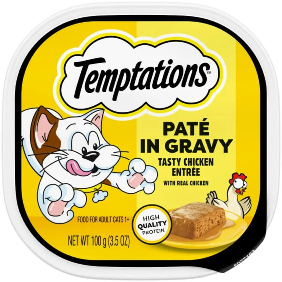 Temptations Wet Cat Food - Tasty Chicken Flavor Paté in Gravy, 3.5-oz. Tray