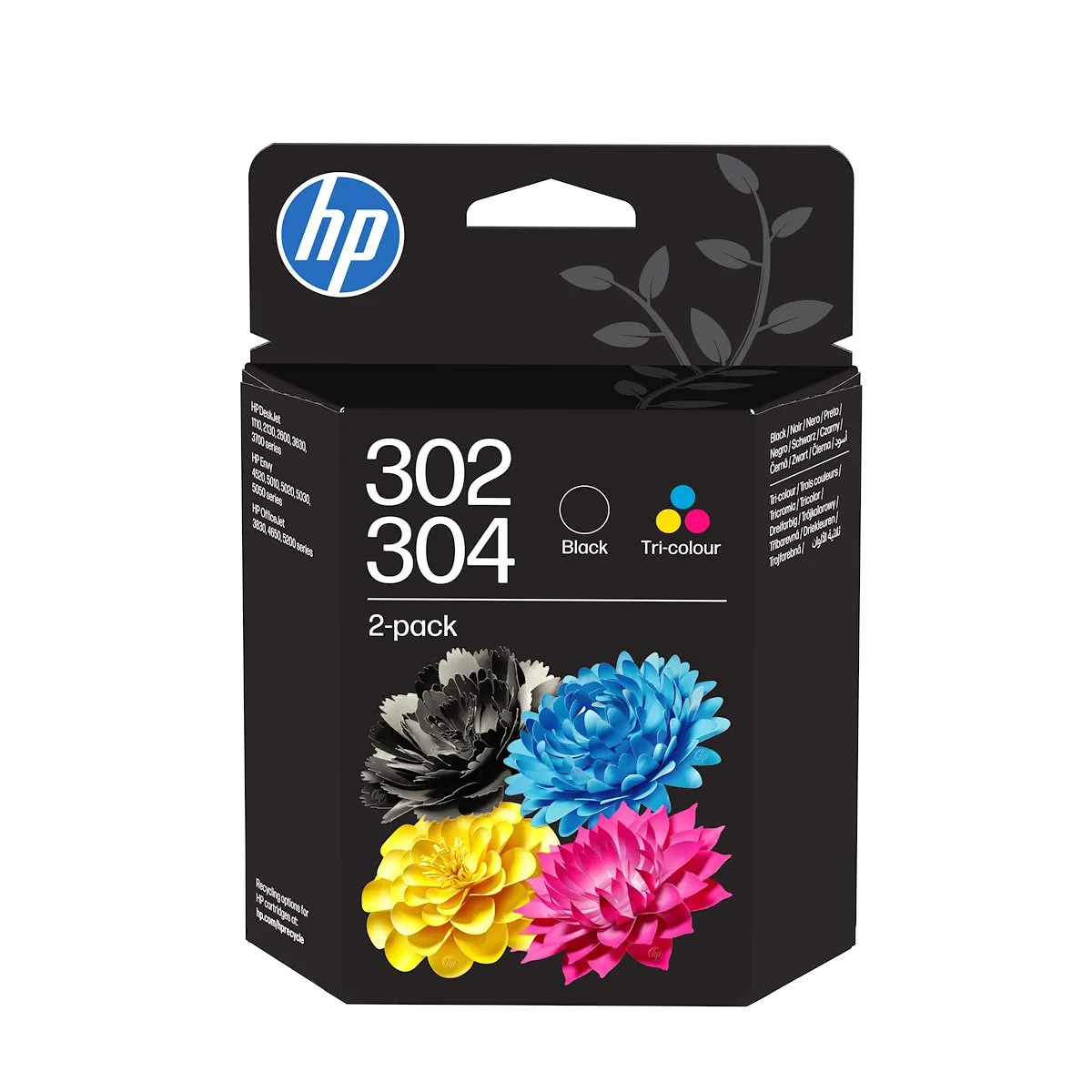 HP - Confezione da 2 cartucce di inchiostro tricromia e nero HP302/304