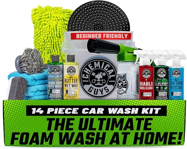 Chemical Guys, 14-Piece Arsenal Builder Car Wash Kit with Foam Blaster 6 | Foam Blaster, bucket, towels, soaps and waxes in one set, works with a garden hose, a…