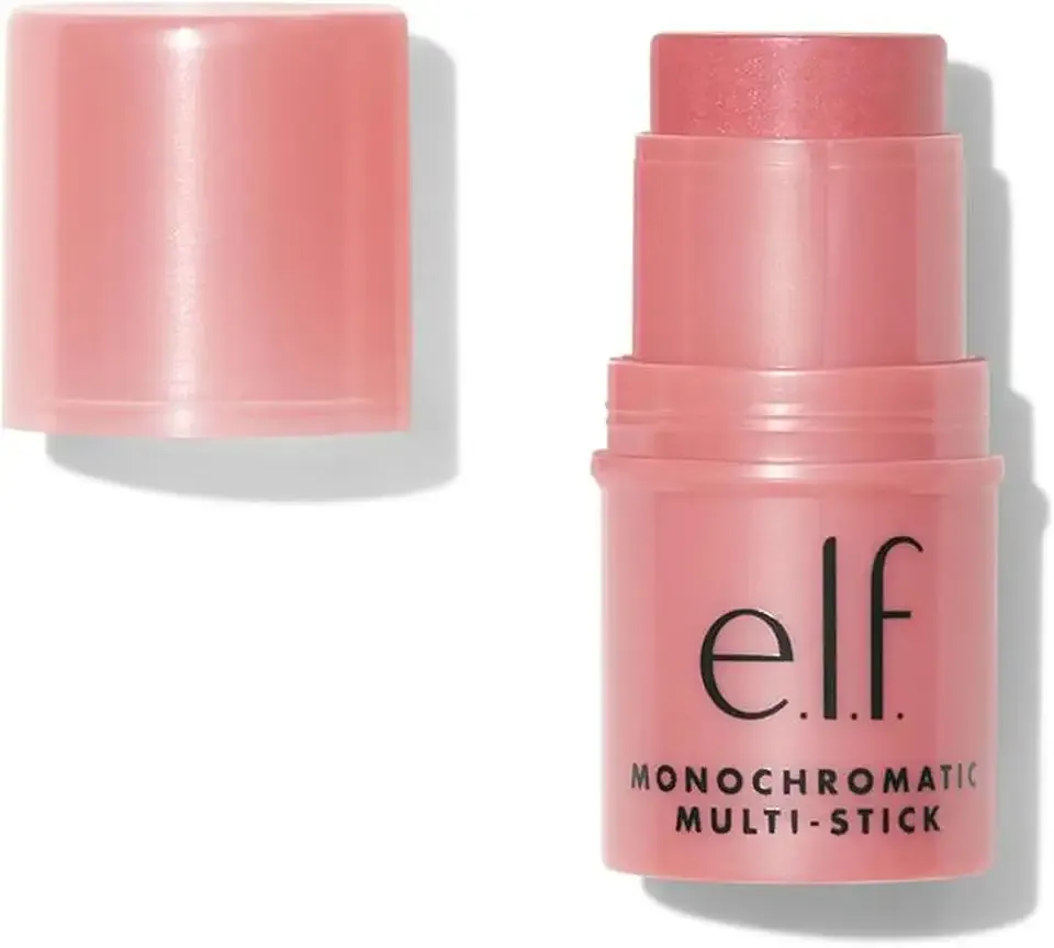 e.l.f. Monochromatic Multi Stick, Travel-Sized Luxuriously Creamy & Blendable Color, For Eyes, Lips & Cheeks, Vegan & Cruelty-Free, Dazzling Peony, 0.17 Oz