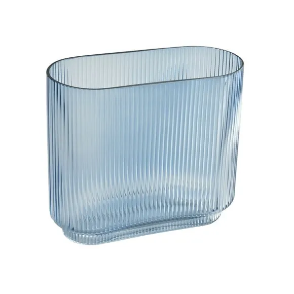Better Homes & Gardens Ribbed Glass Vase, 7'', Blue