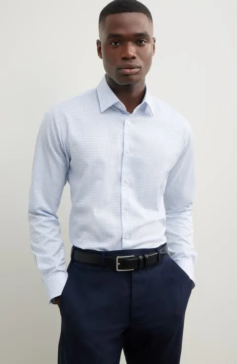 Trim Fit Grid Dress Shirt (Regular, Big & Tall)