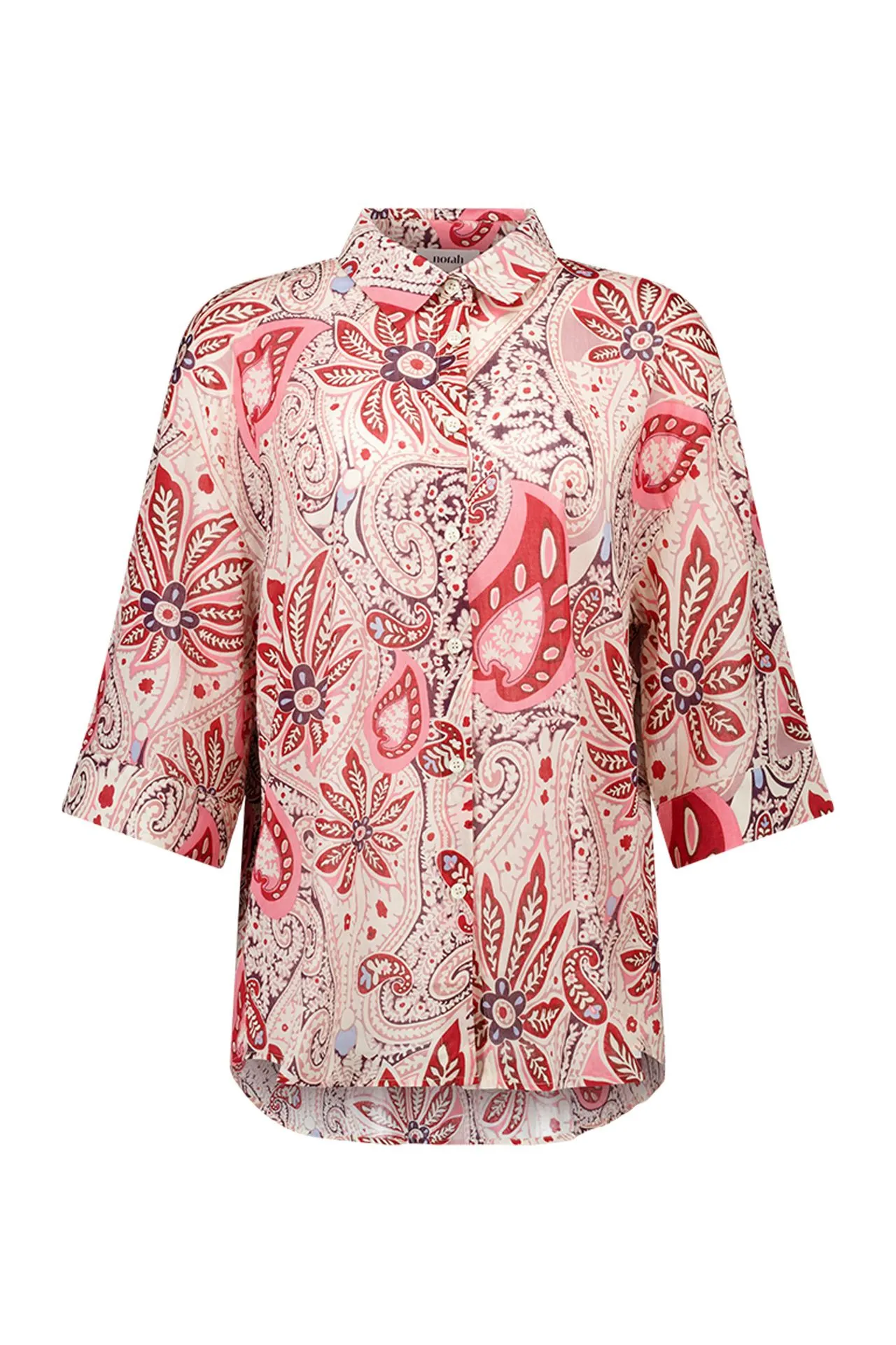 Ecru blouse met grafische print