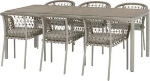 Intratuin 6-zits diningset Veerle met Alvera beige