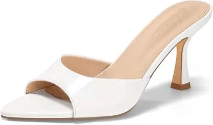 Coutgo Womens Kitten Heel Sandals Heeled Mules Pointe…