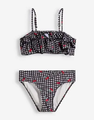 Set top e slip bikini - Stampa allover - Bianco sporco