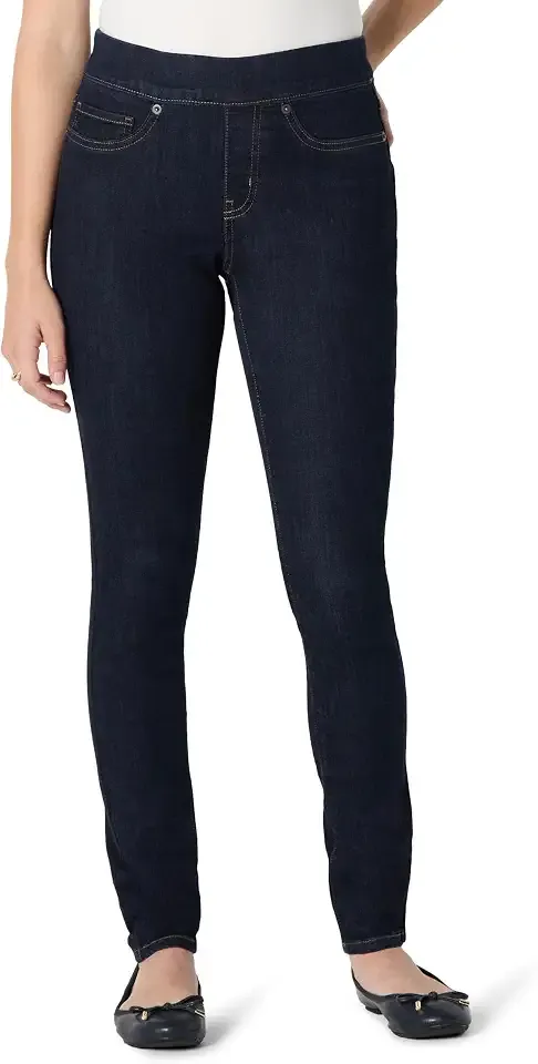 Women's Stretch Denim Mid-Rise Pull-On Skinny Jegging