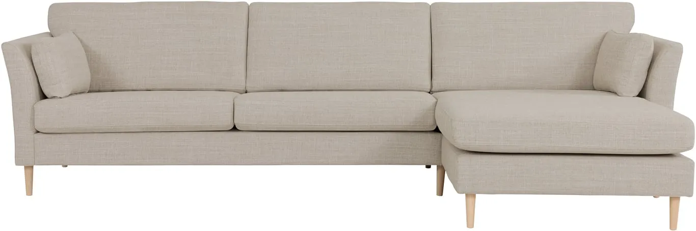 Sone høy sofa m/sjeselong Modulsofa. 3 seter + sjeselong, armlene W5 i stoff 228 /01 Oslo natur