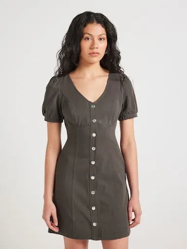 Inez V Neck Denim Mini Dress