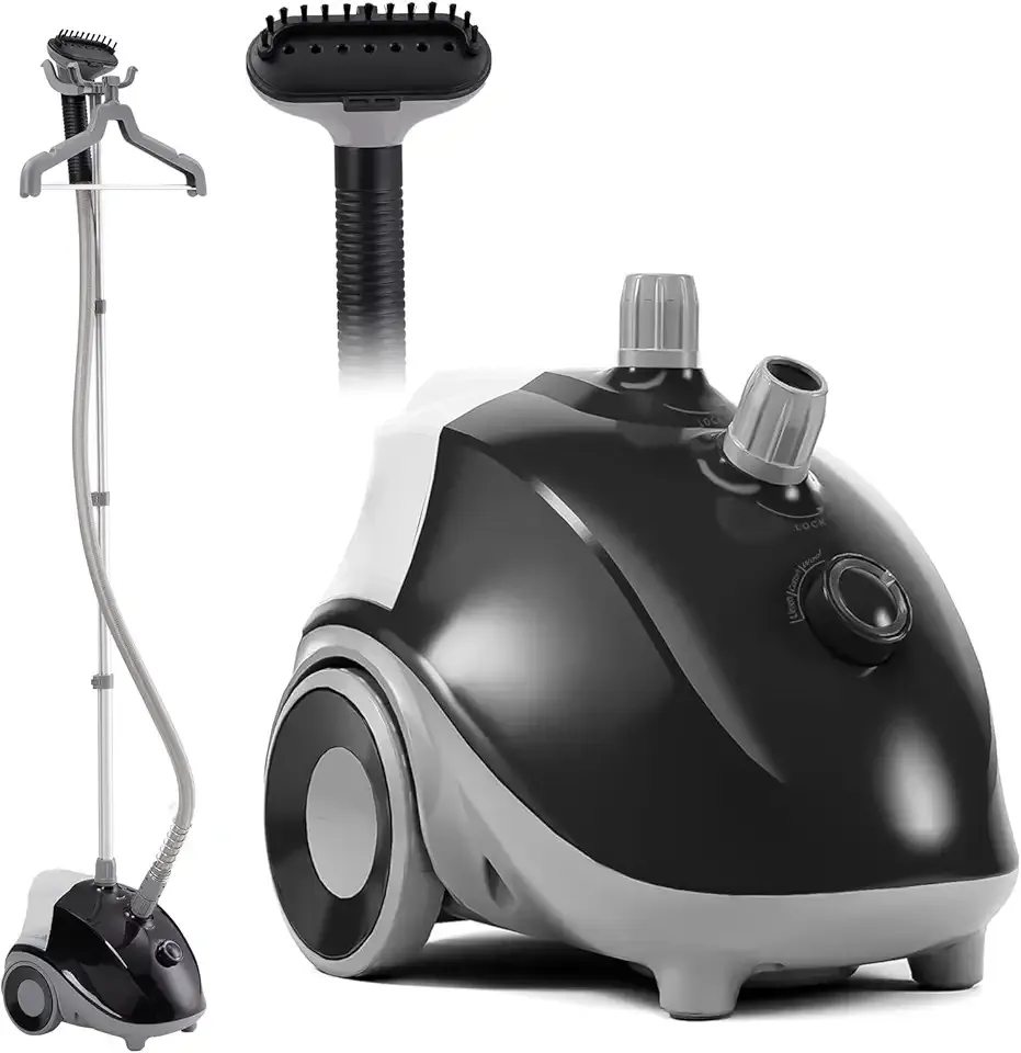 Sweetcrispy Garment Steamer for Clothes Standing, 1500W Powerful Clothes Steamer Standing with Wheels, 1.7L Water Tank for 55 Min Continuous Steaming, Professional Wrinkle Remover Heats in 45 Seconds