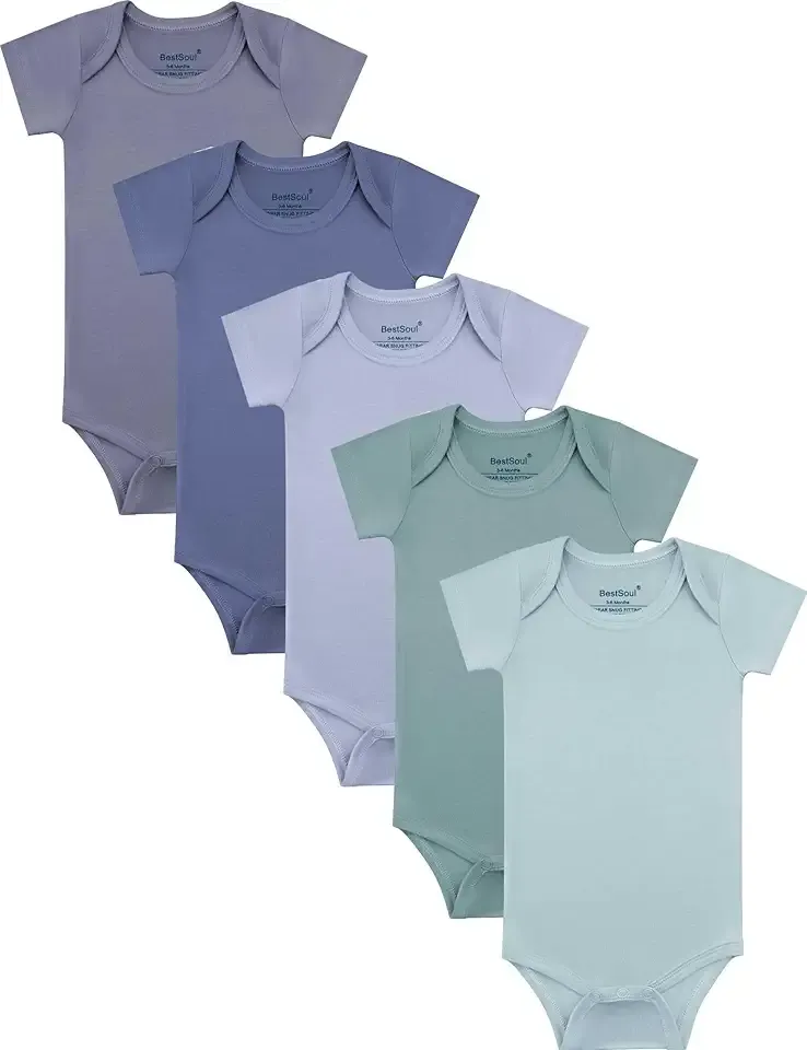Baby Solid Bodysuit - Short Sleeve Long Sleeve 5-Pack