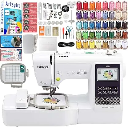 Brother SE700 Combo 2-in-1 Embroidery & Sewing Machine with 40 Embroidery Spools, Artspira & Accessories Brother SE700 Combo 2-in-1 Embroidery & Sewing Machin…