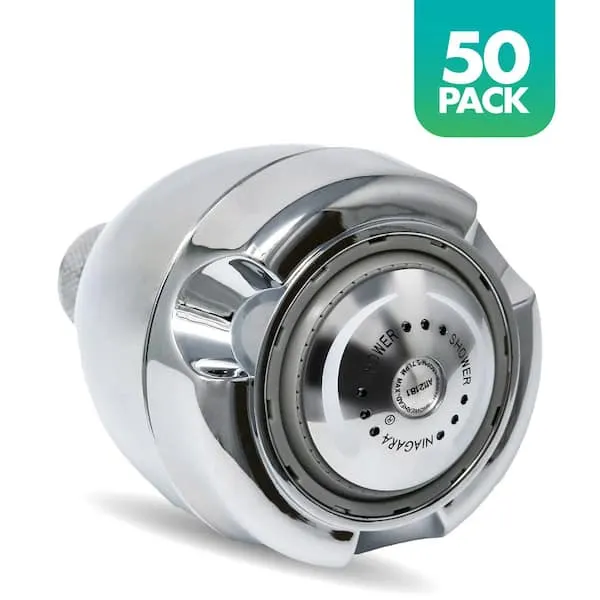 Niagara Conservation Earth Spa 3-​Spray with 1.​25 GPM 2.​7-​in.​ Wall Mount Adjustable Fixed Shower Head in Chrome, (50-​Pack)​