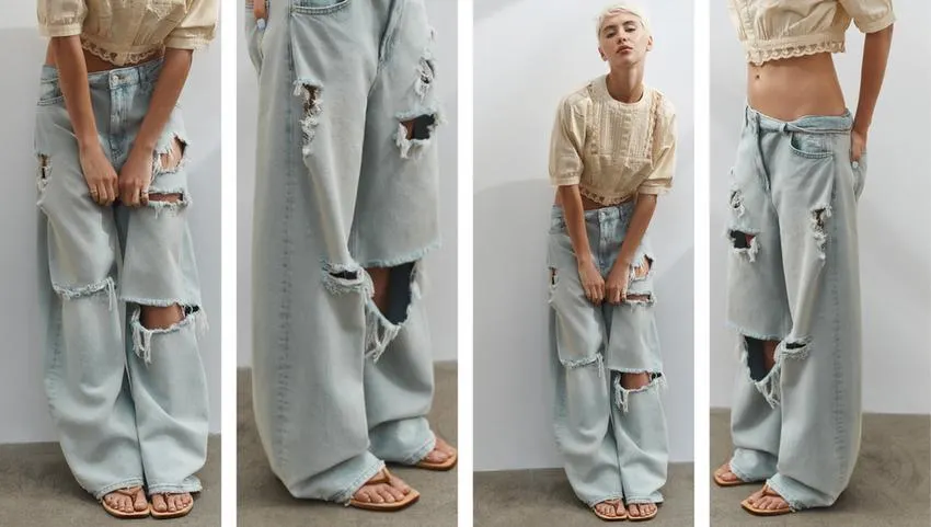 TRF MID-WAIST BAGGY JEANS