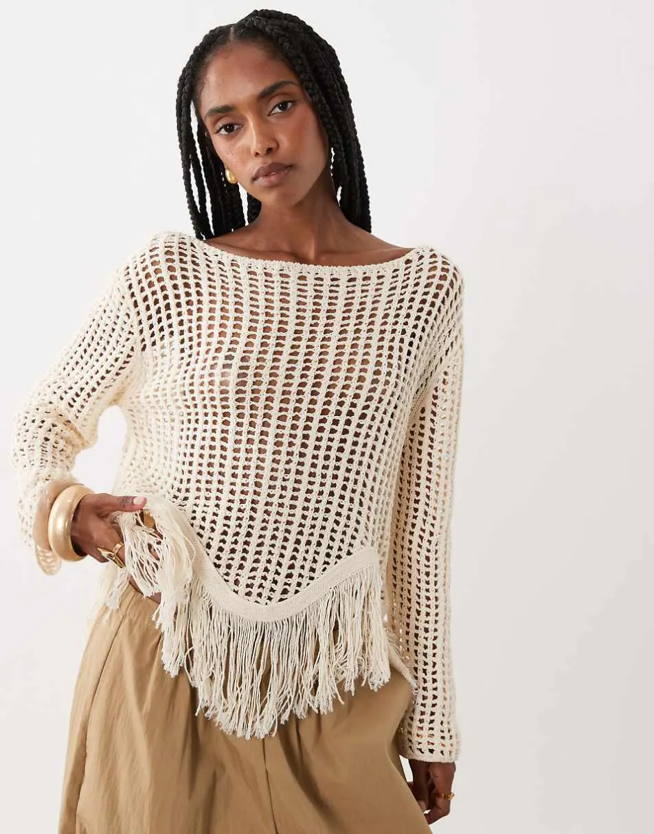 ASOS DESIGN boho crochet jumper