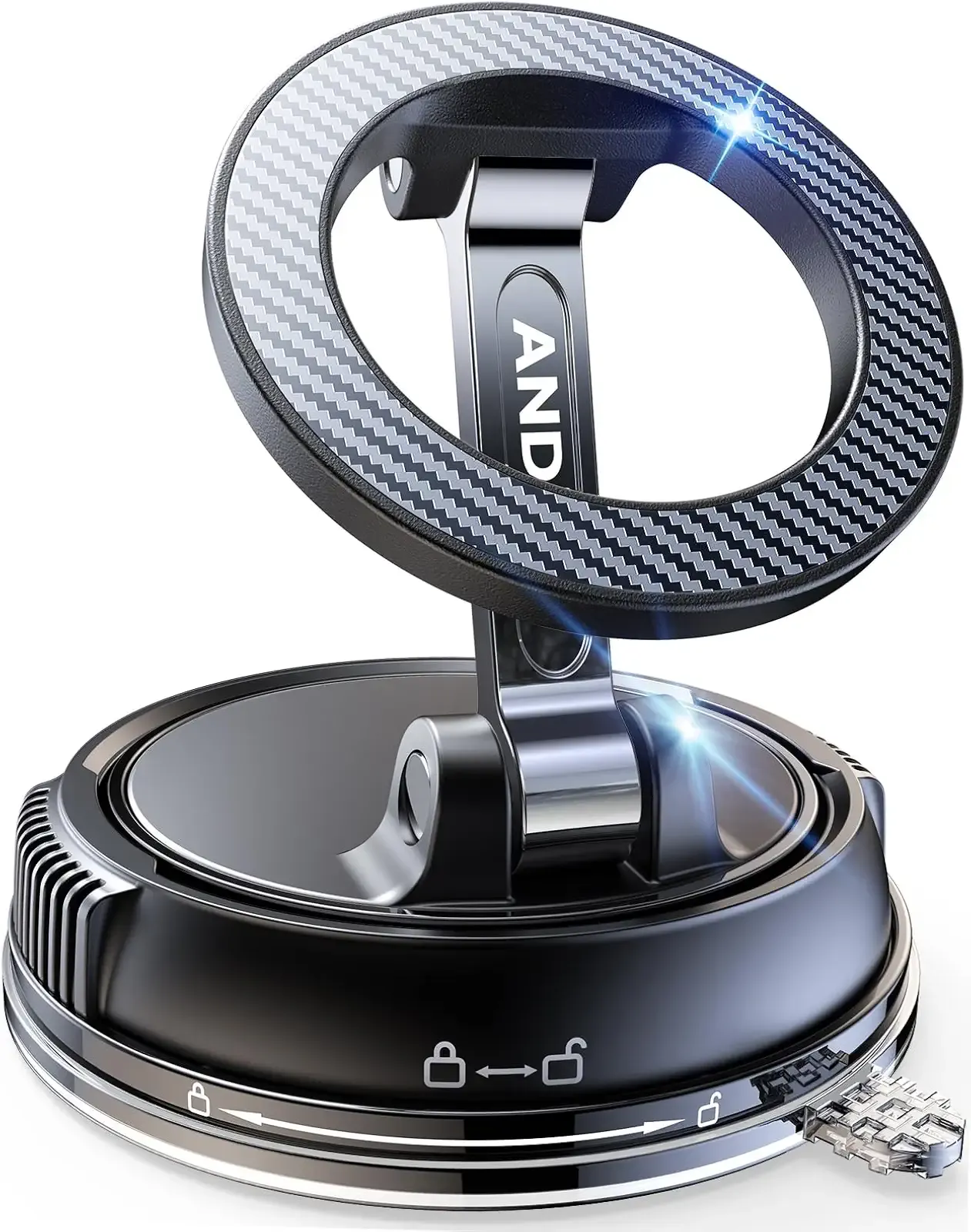 ANDERY Car Phone Holder for Magsafe [78+LBS Max Suction & 2400gf Magnetic] | 360° Adjustable Car Phone Mount, Phone Holders for Your Car for iPhone 17 Pro Max 16 15 14 13 12 Plus Air, Carbon Fiber
